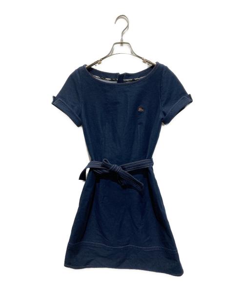 BURBERRY BLUE LABEL（バーバリー ブルー レーベル）BURBERRY BLUE LABEL (バーバリー ブルー レーベル) 半袖ワンピース ネイビー サイズ:Ｍの古着・服飾アイテム