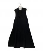 ENFOLDエンフォルド）の古着「ROUND-NECK JUMPER-DRESS」｜ブラック