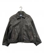 MAISON SPECIALメゾンスペシャル）の古着「Sheep Leather Single Riders Collared Jacket」｜ブラック