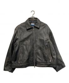 MAISON SPECIAL（メゾンスペシャル）の古着「Sheep Leather Single Riders Collared Jacket」｜ブラック