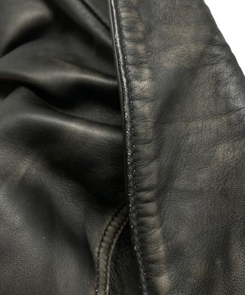 MAISON SPECIAL（メゾンスペシャル）MAISON SPECIAL (メゾンスペシャル) Sheep Leather Single Riders Collared Jacket ブラック サイズ:2の古着・服飾アイテム