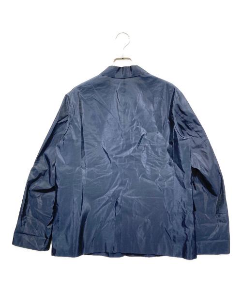 DRAWER（ドゥロワー）DRAWER (ドゥロワー) シルク混ロゴボタンテーラードジャケット ネイビー サイズ:36の古着・服飾アイテム