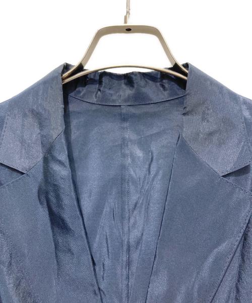 DRAWER（ドゥロワー）DRAWER (ドゥロワー) シルク混ロゴボタンテーラードジャケット ネイビー サイズ:36の古着・服飾アイテム