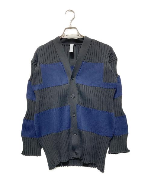 CFCL（シーエフシーエル）CFCL (シーエフシーエル) FLUTED CARDIGAN ブラック×ネイビー サイズ:1の古着・服飾アイテム