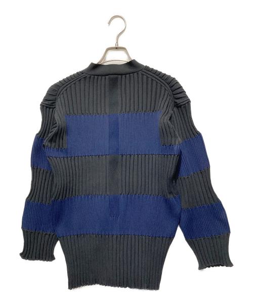 CFCL（シーエフシーエル）CFCL (シーエフシーエル) FLUTED CARDIGAN ブラック×ネイビー サイズ:1の古着・服飾アイテム