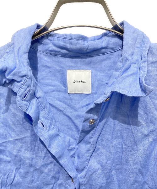 Spick and Span（スピック＆スパン）Spick and Span (スピック＆スパン) 80リネンカシュクールビッグシャツ スカイブルー サイズ:不明の古着・服飾アイテム