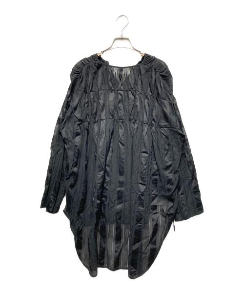LE PHIL（ル フィル）LE PHIL (ル フィル) ナイロンフリルブラウス ブラック サイズ:FREEの古着・服飾アイテム