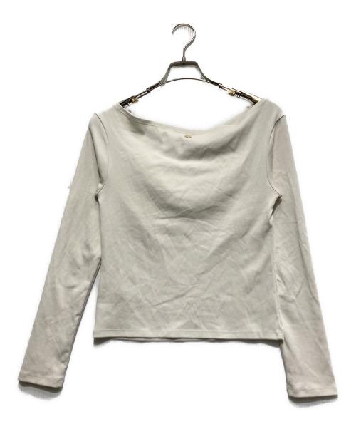 FRAY ID（フレイ アイディー）FRAY ID (フレイ アイディー) ギャザーオフショルカットソー ベージュ サイズ:ONEの古着・服飾アイテム
