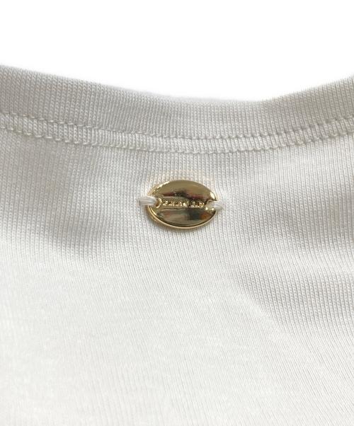FRAY ID（フレイ アイディー）FRAY ID (フレイ アイディー) ギャザーオフショルカットソー ベージュ サイズ:ONEの古着・服飾アイテム