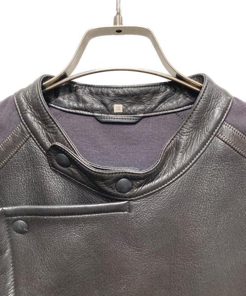 BOTTEGA VENETA（ボッテガベネタ）BOTTEGA VENETA (ボッテガベネタ) レザー切替ジャケット ブラック サイズ:48の古着・服飾アイテム