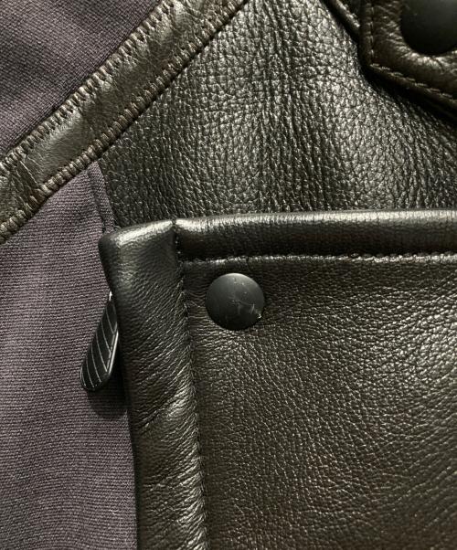 BOTTEGA VENETA（ボッテガベネタ）BOTTEGA VENETA (ボッテガベネタ) レザー切替ジャケット ブラック サイズ:48の古着・服飾アイテム