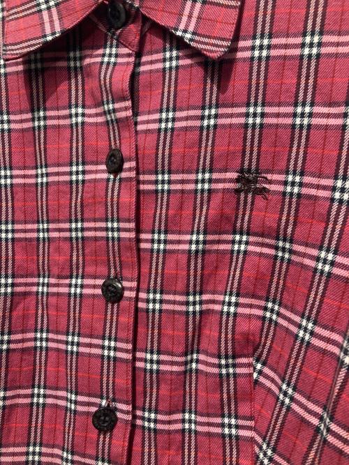 BURBERRY BLUE LABEL（バーバリー ブルー レーベル）BURBERRY BLUE LABEL (バーバリー ブルー レーベル) チェックシャツシャツワンピース レッド サイズ:38の古着・服飾アイテム