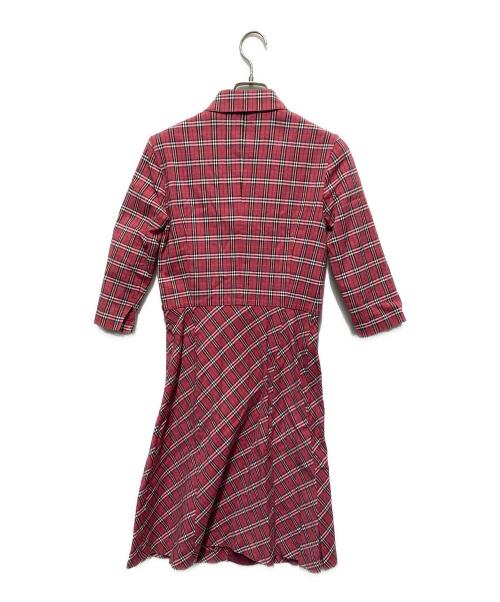 BURBERRY BLUE LABEL（バーバリー ブルー レーベル）BURBERRY BLUE LABEL (バーバリー ブルー レーベル) チェックシャツシャツワンピース レッド サイズ:38の古着・服飾アイテム