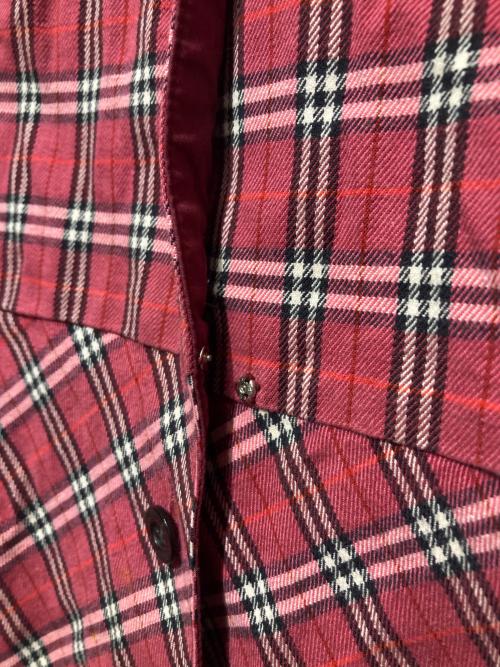 BURBERRY BLUE LABEL（バーバリー ブルー レーベル）BURBERRY BLUE LABEL (バーバリー ブルー レーベル) チェックシャツシャツワンピース レッド サイズ:38の古着・服飾アイテム
