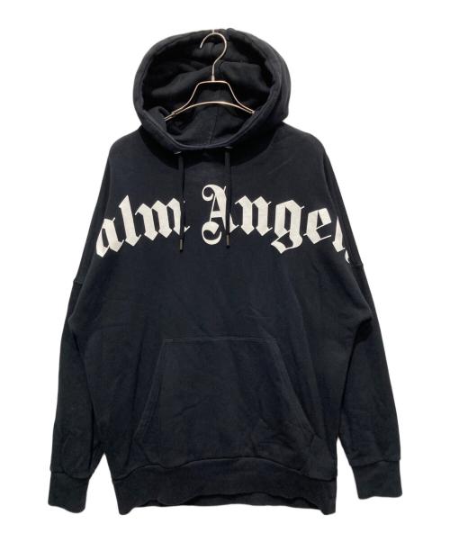 Palm Angels（パーム エンジェルス）Palm Angels (パーム エンジェルス) FRONT OVER LOGO HOODIE ブラック サイズ:Ｓの古着・服飾アイテム
