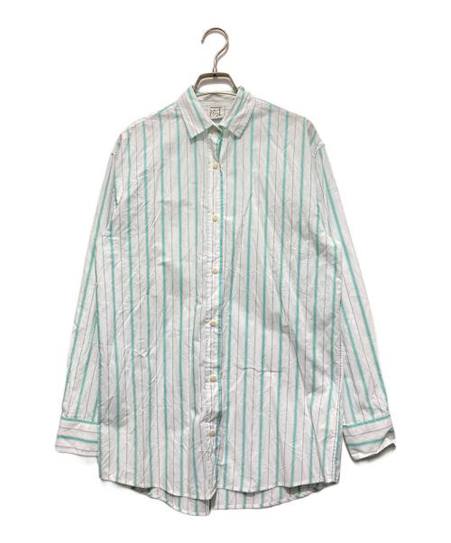 BASERANGE（ベースレンジ）BASERANGE (ベースレンジ) OLE SHIRT ブルー×グリーン サイズ:Mの古着・服飾アイテム