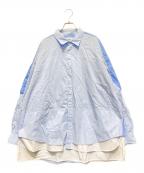 seesewシーソー）の古着「FAKE BLOCKING OVER SHIRTS」｜スカイブルー