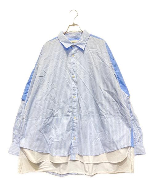 seesew（シーソー）seesew (シーソー) FAKE BLOCKING OVER SHIRTS スカイブルー サイズ:Lの古着・服飾アイテム