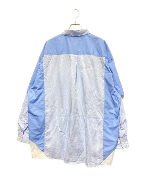seesew（シーソー）seesew (シーソー) FAKE BLOCKING OVER SHIRTS スカイブルー サイズ:Lの古着・服飾アイテム