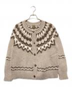BATONERバトナ―）の古着「OHAIR NORDIC CREW NECK CARDIGAN」｜ブラウン