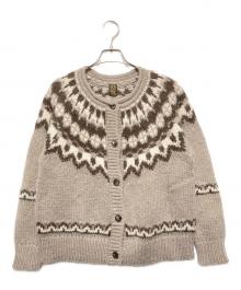 BATONER（バトナ―）の古着「OHAIR NORDIC CREW NECK CARDIGAN」｜ブラウン