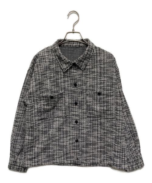 TAKASHIMAYA（高島屋）TAKASHIMAYA (高島屋) ツイードライク ライトジャケット ブラック×ホワイト サイズ:Sの古着・服飾アイテム