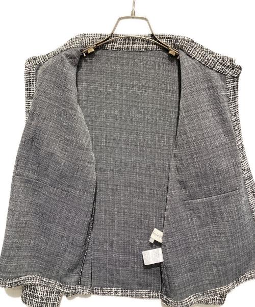 TAKASHIMAYA（高島屋）TAKASHIMAYA (高島屋) ツイードライク ライトジャケット ブラック×ホワイト サイズ:Sの古着・服飾アイテム