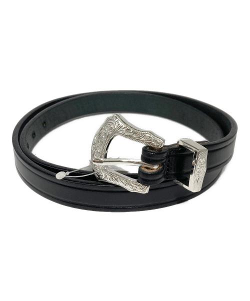 TORY LEATHER（トリーレザー）TORY LEATHER (トリーレザー) 3/4 inch 3-Piece Silver Buckle Set Belt ブラックの古着・服飾アイテム