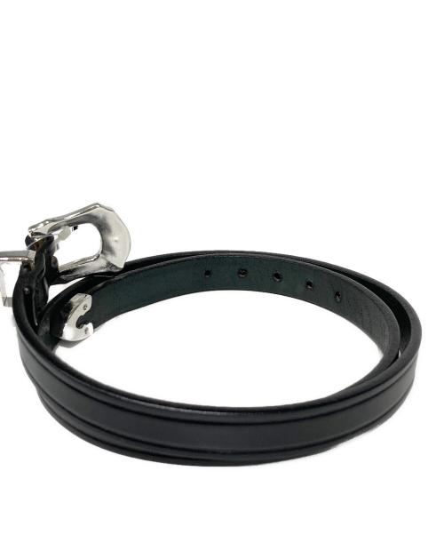 TORY LEATHER（トリーレザー）TORY LEATHER (トリーレザー) 3/4 inch 3-Piece Silver Buckle Set Belt ブラックの古着・服飾アイテム
