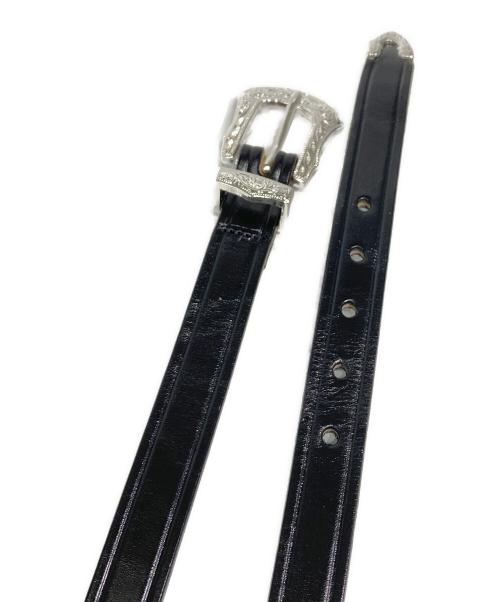 TORY LEATHER（トリーレザー）TORY LEATHER (トリーレザー) 3/4 inch 3-Piece Silver Buckle Set Belt ブラックの古着・服飾アイテム