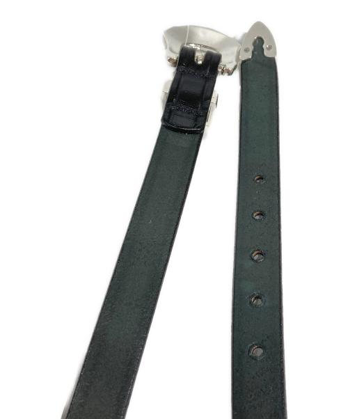 TORY LEATHER（トリーレザー）TORY LEATHER (トリーレザー) 3/4 inch 3-Piece Silver Buckle Set Belt ブラックの古着・服飾アイテム