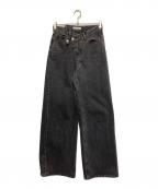 moussyマウジー）の古着「CROSS WAIST WIDE STRAIGHT」｜ブラック