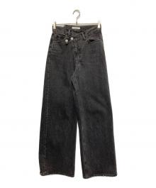moussy（マウジー）の古着「CROSS WAIST WIDE STRAIGHT」｜ブラック