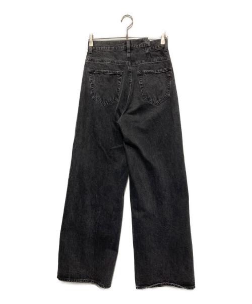 moussy（マウジー）moussy (マウジー) CROSS WAIST WIDE STRAIGHT ブラック サイズ:2の古着・服飾アイテム