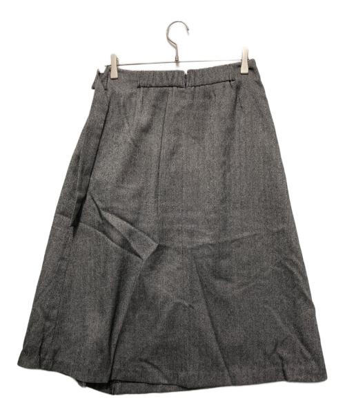 SOEJU（ソージュ）SOEJU (ソージュ) ヘリンボーンタックワイドスカート グレー サイズ:Mの古着・服飾アイテム