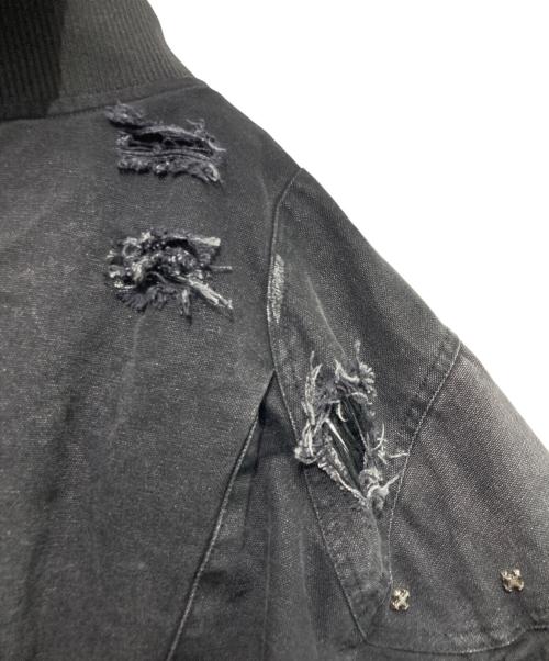 TH4SWE（ザフォースウィ）TH4SWE (ザフォースウィ) GOJOYJINNI (ゴージョインジンニ) WASHED ROUND SHAPED BOMBER DOUBLE LAYERED HAT AVIATION JACKET ブラック サイズ:Sの古着・服飾アイテム