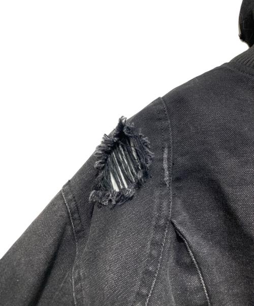 TH4SWE（ザフォースウィ）TH4SWE (ザフォースウィ) GOJOYJINNI (ゴージョインジンニ) WASHED ROUND SHAPED BOMBER DOUBLE LAYERED HAT AVIATION JACKET ブラック サイズ:Sの古着・服飾アイテム