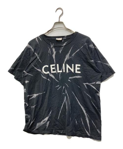 CELINE（セリーヌ）CELINE (セリーヌ) ロゴ タイダイ 半袖Tシャツ ブラック サイズ:Lの古着・服飾アイテム