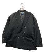 MAISON SPECIALメゾンスペシャル）の古着「NISHIKAWA KEORI Wool Mix Gabardine Prime-Over Peaked Lapel Double Tailored Jacket」｜ブラック