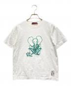 CABANキャバン）の古着「ドライスビンコットン ELEPHANTエンブロイダリー Tシャツ」｜ホワイト