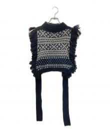 HYKE（ハイク）の古着「NORDIC FRINGE SWEATER VEST」｜ブラック