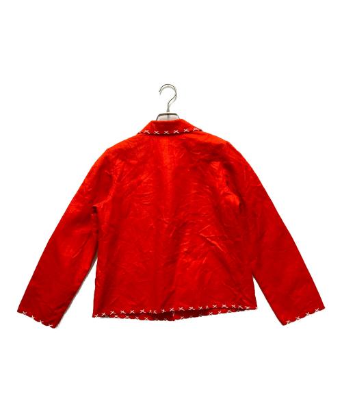 COMME des GARCONS GIRL（コムデギャルソンガール）COMME des GARCONS GIRL (コムデギャルソンガール) クロスステッチ  製品洗いジャケット レッド サイズ:Sの古着・服飾アイテム