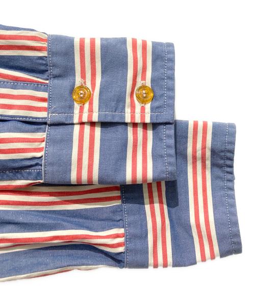 Vivienne Westwood man（ヴィヴィアン ウェストウッド マン）Vivienne Westwood man (ヴィヴィアン ウェストウッド マン) ストライプシャツ ブルー×レッド サイズ:46の古着・服飾アイテム