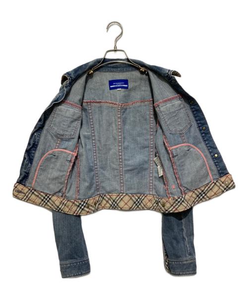 BURBERRY BLUE LABEL（バーバリー ブルー レーベル）BURBERRY BLUE LABEL (バーバリー ブルー レーベル) ノヴァチェックデニムジャケット インディゴ サイズ:38の古着・服飾アイテム