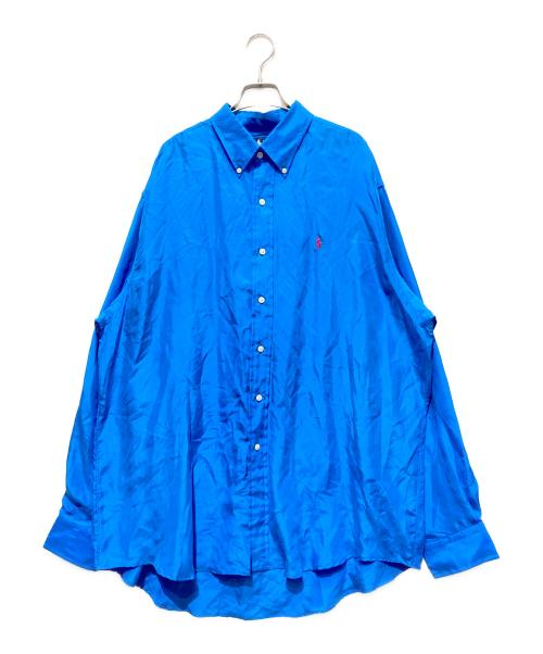 RALPH LAUREN（ラルフローレン）RALPH LAUREN (ラルフローレン) シルクボタンダウンシャツ ブルー サイズ:XLの古着・服飾アイテム
