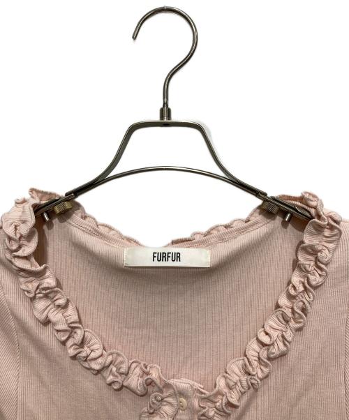 furfur（ファーファー）furfur (ファーファー) 26SS フリルカーディガン ピンク サイズ:FREE 未使用品の古着・服飾アイテム