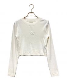 Calvin Klein Jeans（カルバンクラインジーンズ）の古着「A- LS MONOGRAM BABY TEE」｜ホワイト