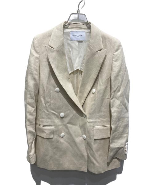 UNITED ARROWS TOKYO（ユナイテッドアローズトウキョウ）UNITED ARROWS TOKYO (ユナイテッドアローズトウキョウ) リネンブレザーテーラードジャケット ベージュ サイズ:34の古着・服飾アイテム