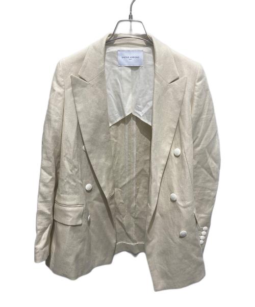 UNITED ARROWS TOKYO（ユナイテッドアローズトウキョウ）UNITED ARROWS TOKYO (ユナイテッドアローズトウキョウ) リネンブレザーテーラードジャケット ベージュ サイズ:34の古着・服飾アイテム