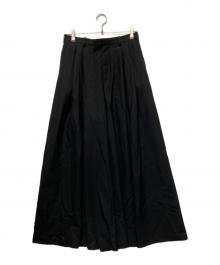 LAD MUSICIAN（ラッドミュージシャン）の古着「2Tuck Wide Flare Slacks」｜ブラック